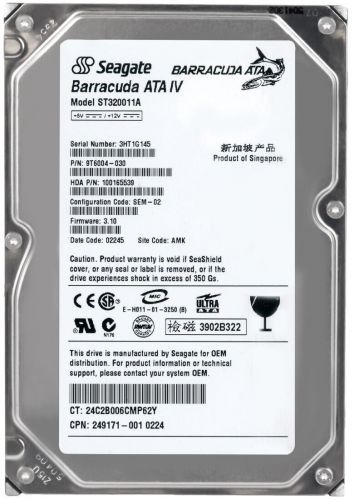 Жесткий диск Seagate 9T6004 20Gb 7200 IDE 3.5" HDD