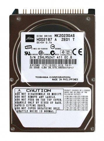 Жесткий диск Toshiba HDD2187 20Gb 4200 IDE 2,5" HDD